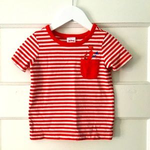 Hanna Andersson + Dr Seuss Striped Pocket Short Sleeve T Shirt 3T